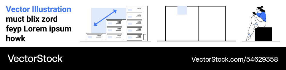 Office files organizing and workspace setup Office files organizing and workspace setup vector image