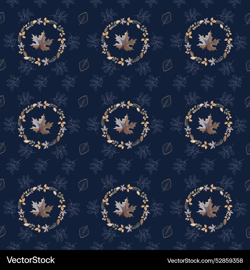 Seamless pattern with various multi colored autumn Vector Image