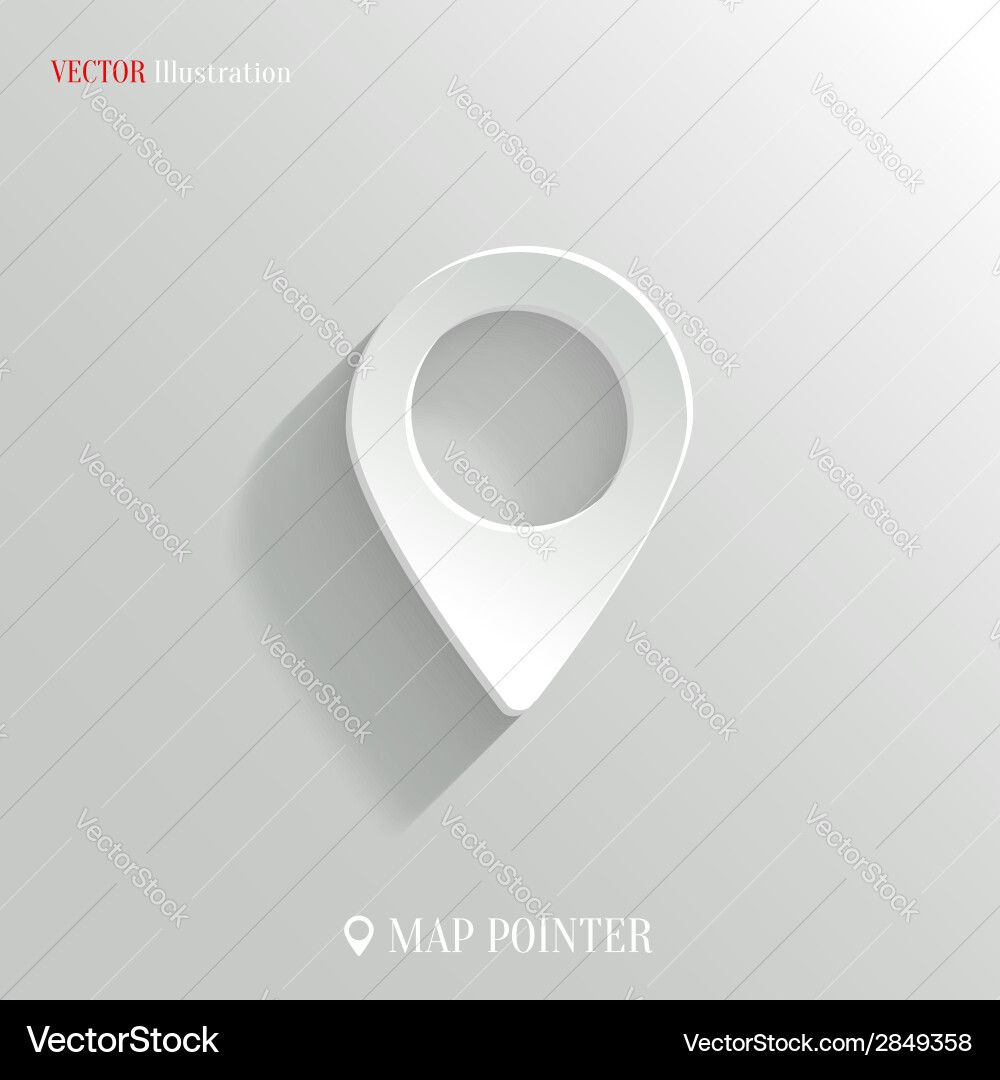 White Map Pointer Icon vector image