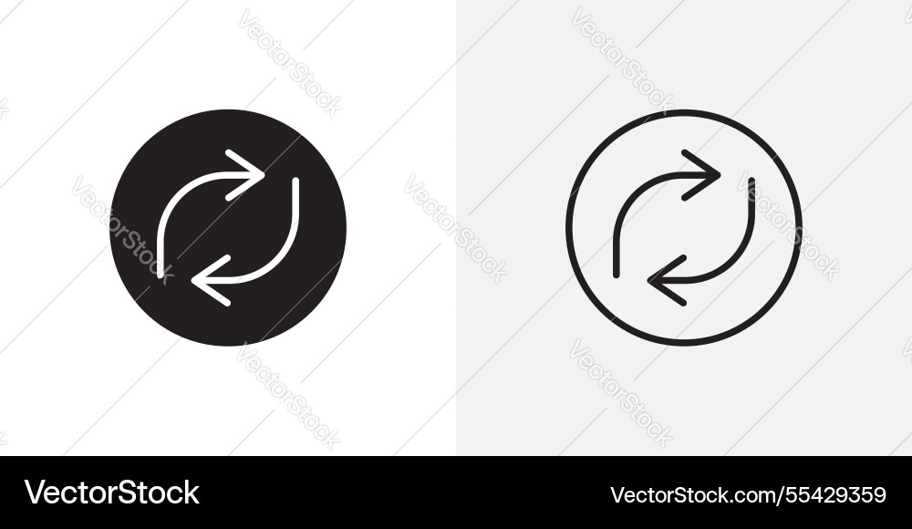 Arrows repeat icons pack for apps and ui ux desigs Vector Image