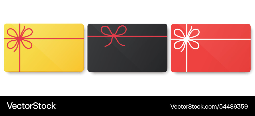 Blank color gift cards with bow for sale day Blank color gift cards with bow for sale day vector image