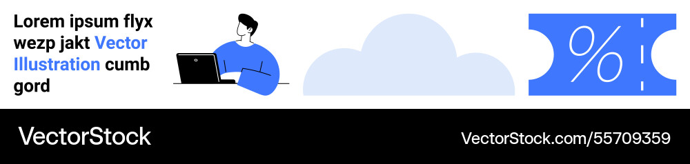 Cloud-based digital solutions with user accessing Vector Image