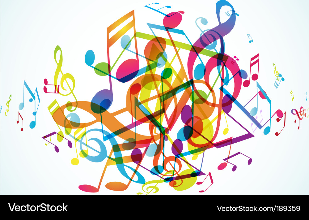 Colorful Musical Notes Abstract Background Vector Image