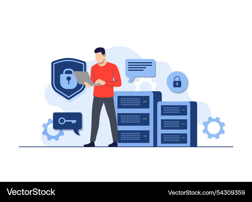 Database protection cyber security Database protection cyber security vector image
