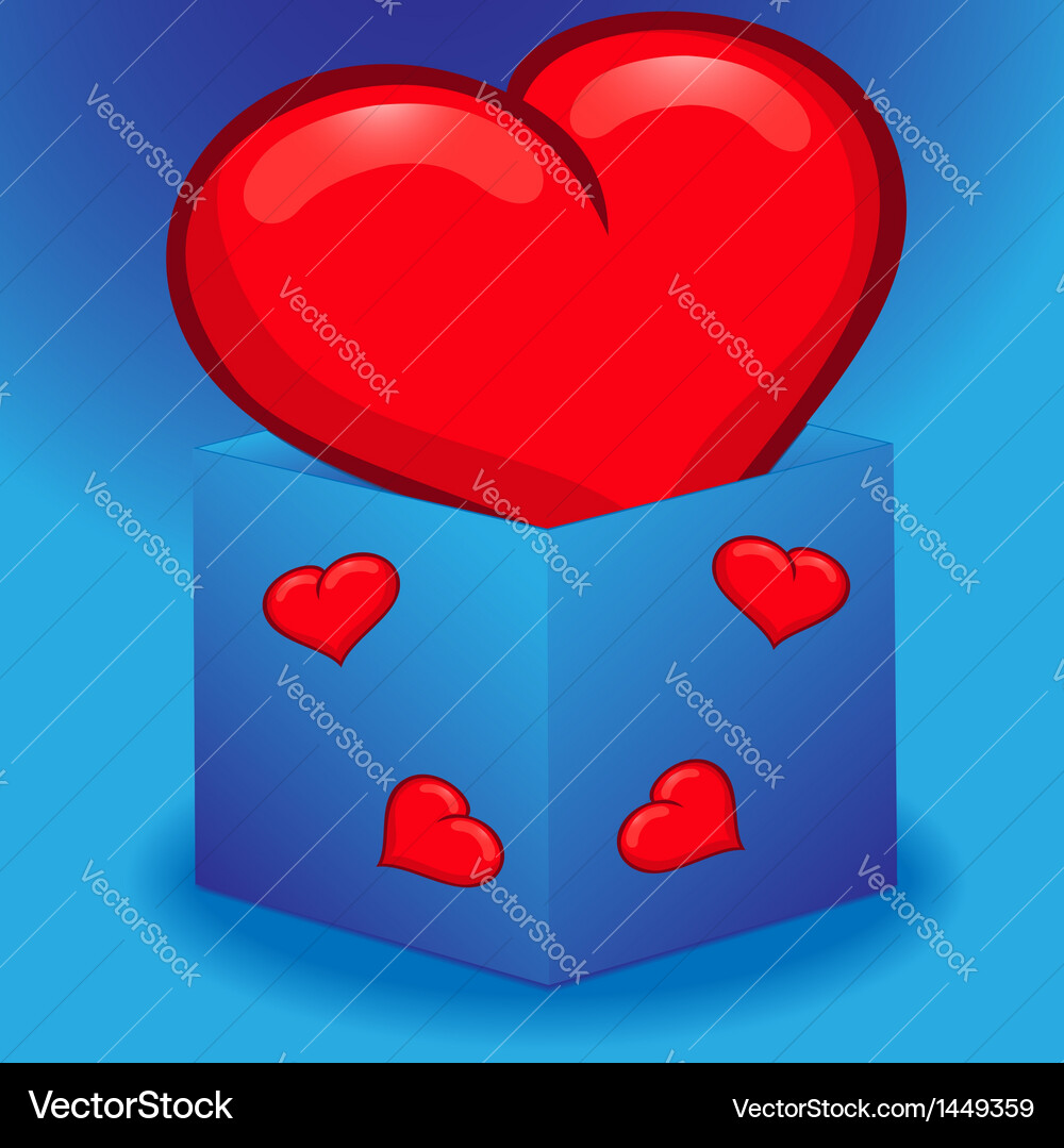 Heart in an Open Box Vector Image