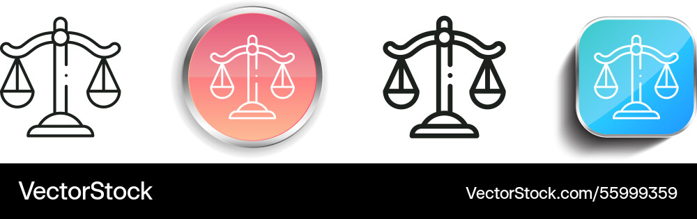 Libra icon thin linear regular and button style vector image