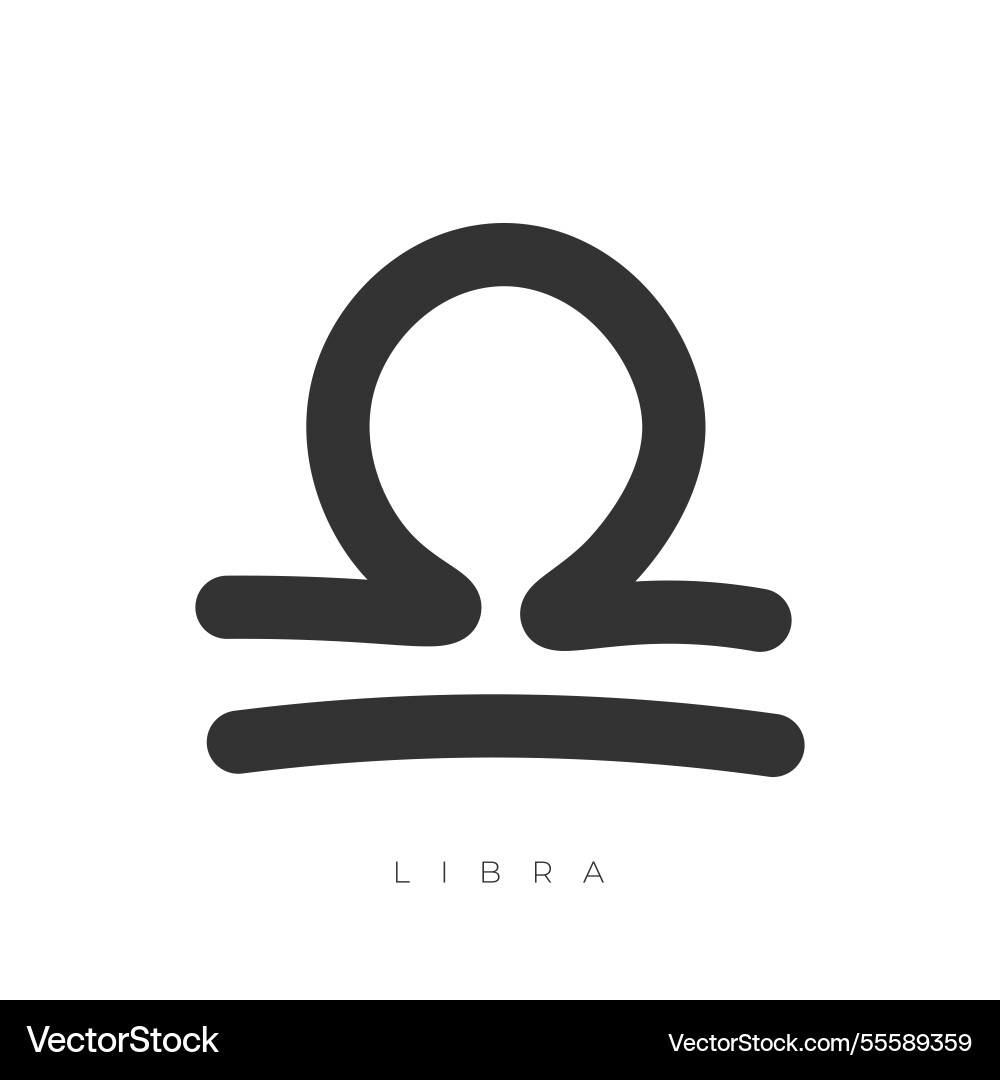Libra zodiac sign line art symbol isolated Libra zodiac sign line art symbol isolated vector image