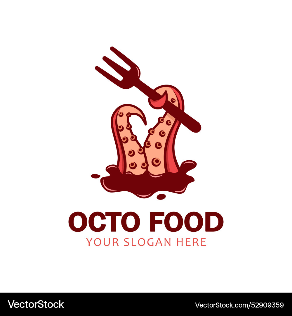 Octopus zeltakel logo haltergabel Octopus zeltakel logo haltergabel vektorbild