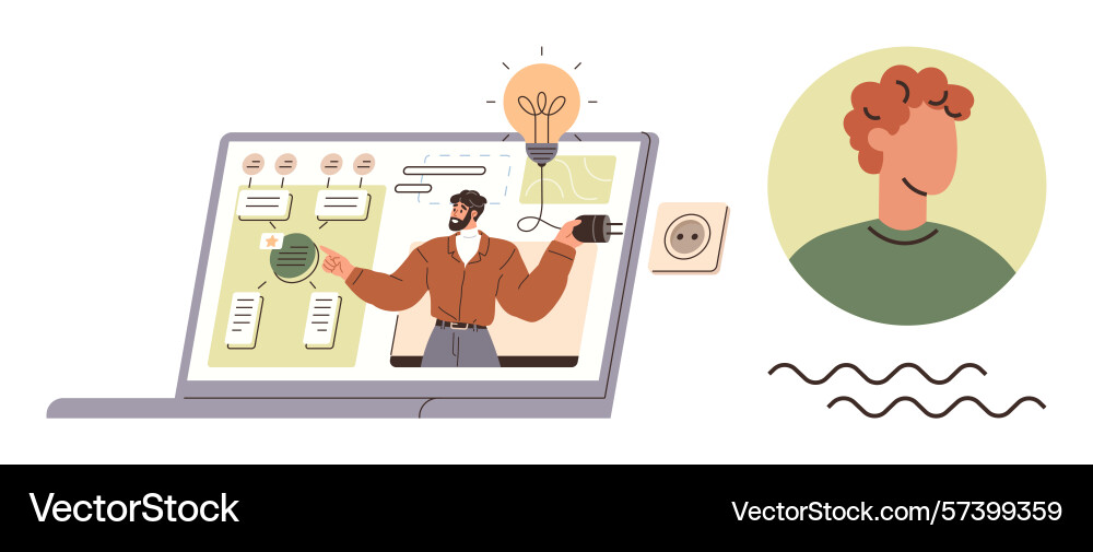 Online learning with interactive tools Online learning with interactive tools Vector Image