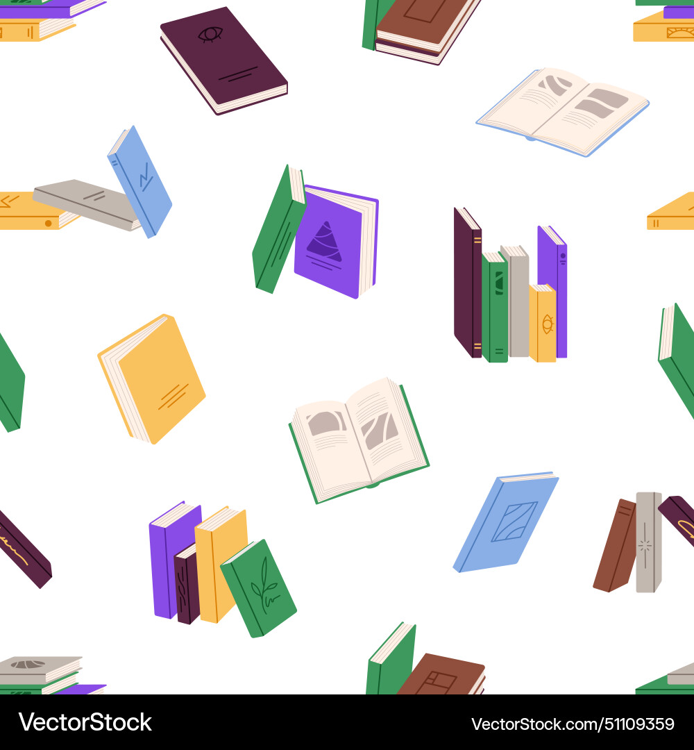 Repeatable pattern of colourful closed and open vector image