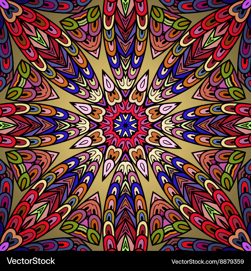 Seamless pattern with colorful circle ornament vector image