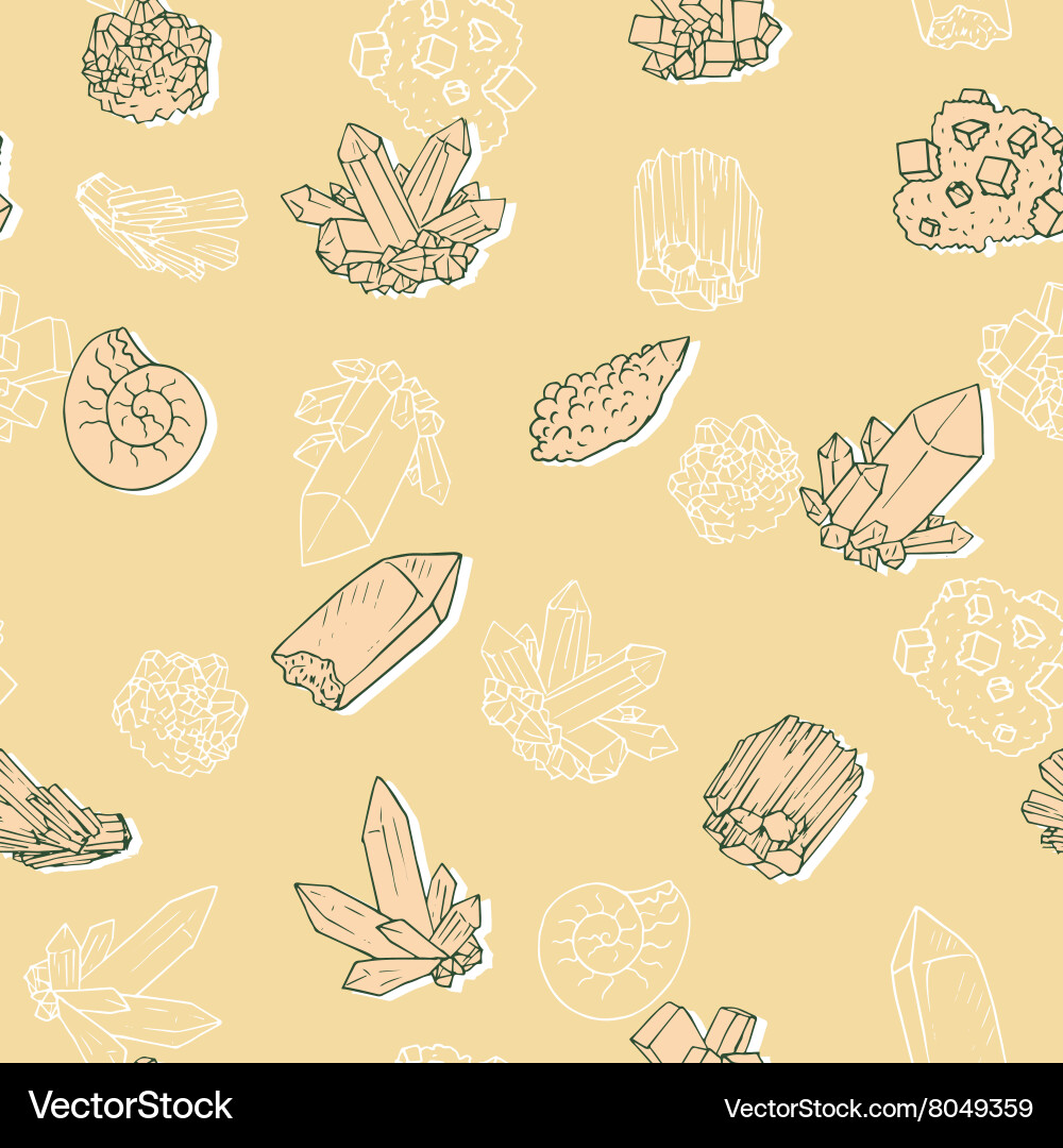 Seamless pattern with minerals vector image