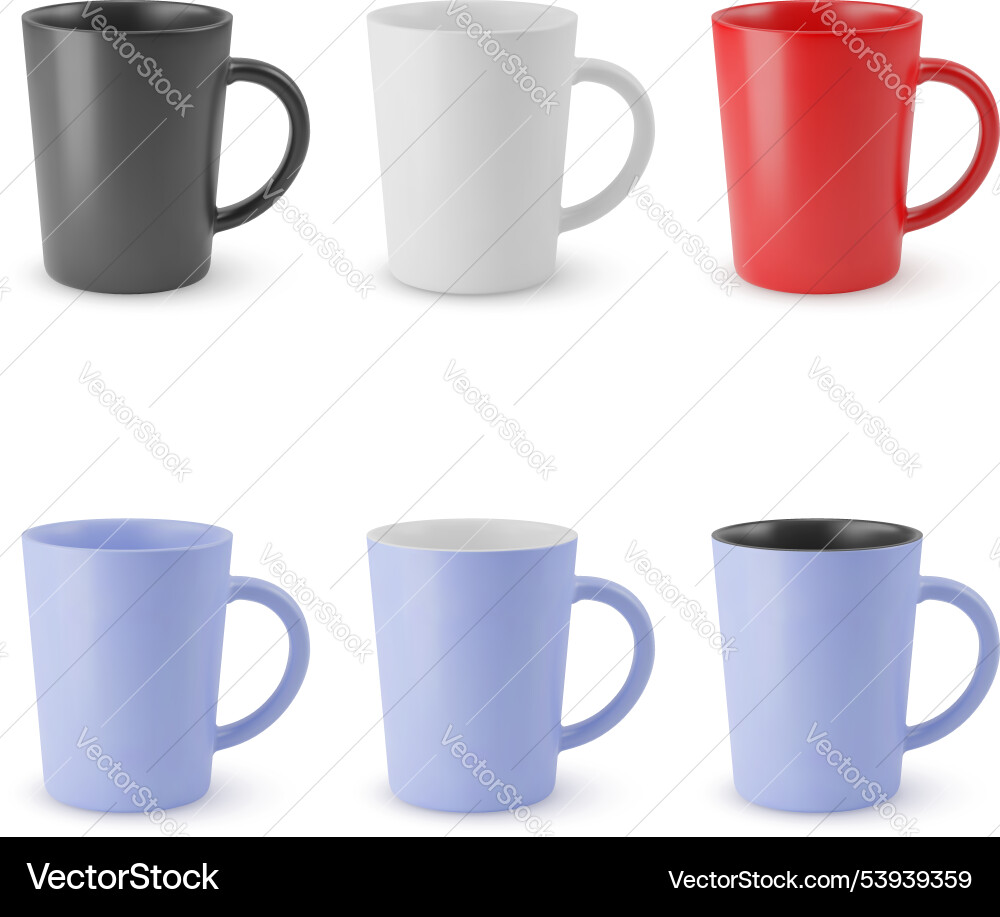 Set of empty cups Set of empty cups vector image