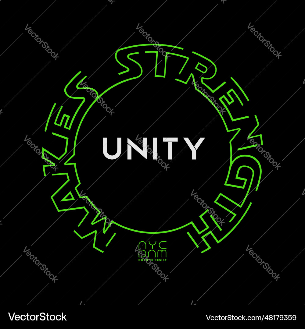 Unity & Strength Typography vector image