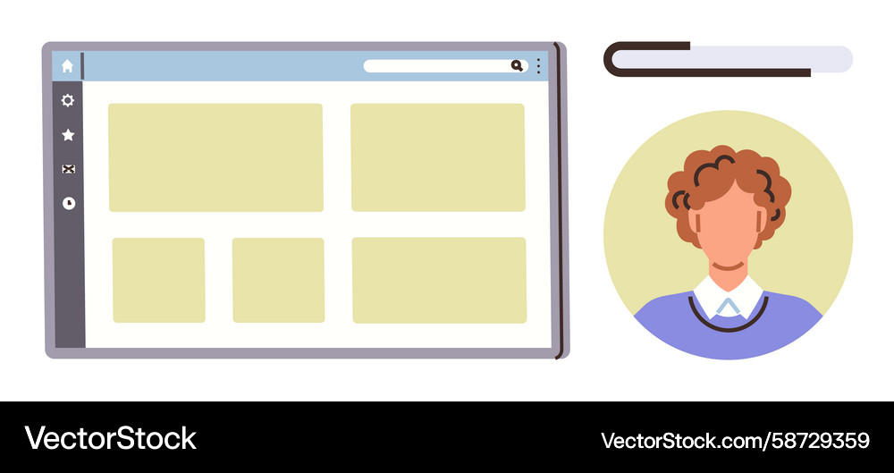 User interface and profile representation User interface and profile representation Vector Image