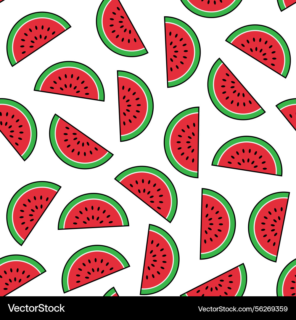 Watermelon slices arranged in a repeating pattern Watermelon slices arranged in a repeating pattern vector image