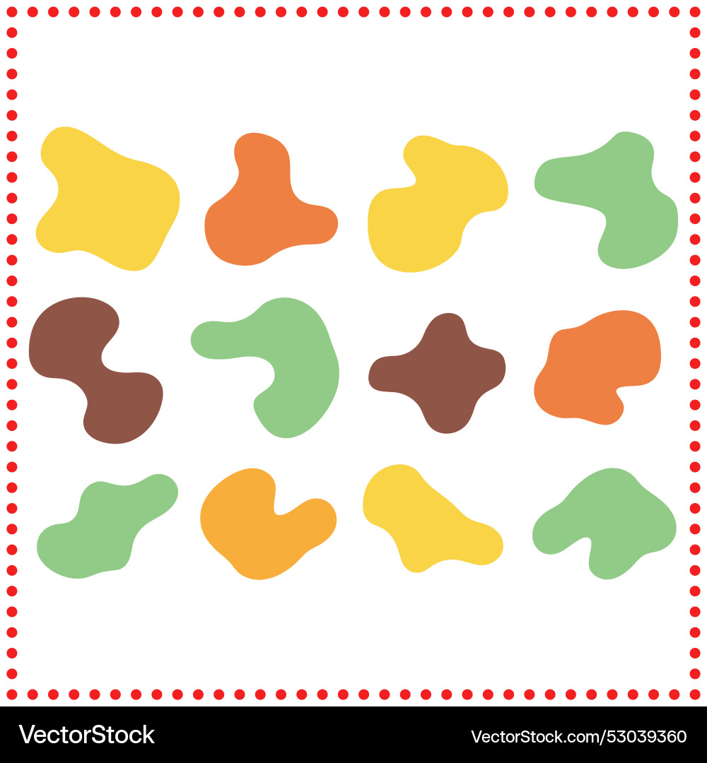 Abstract blob shapes collection with organic Vector Image