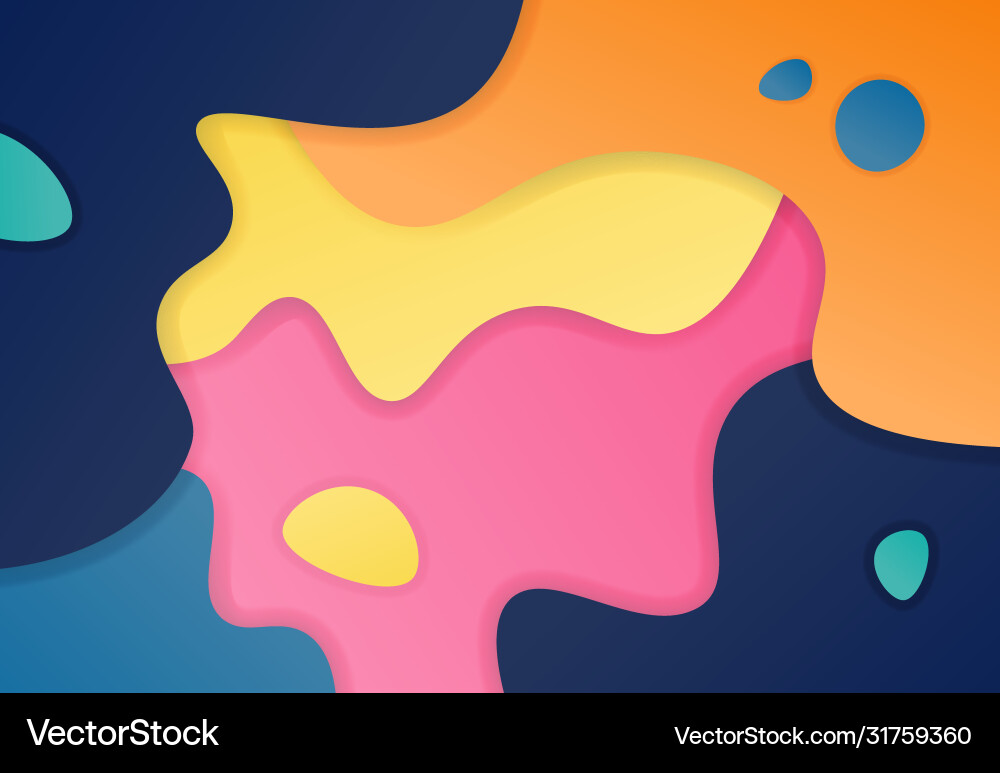 Abstract fluid shape vivid color design Vector Image