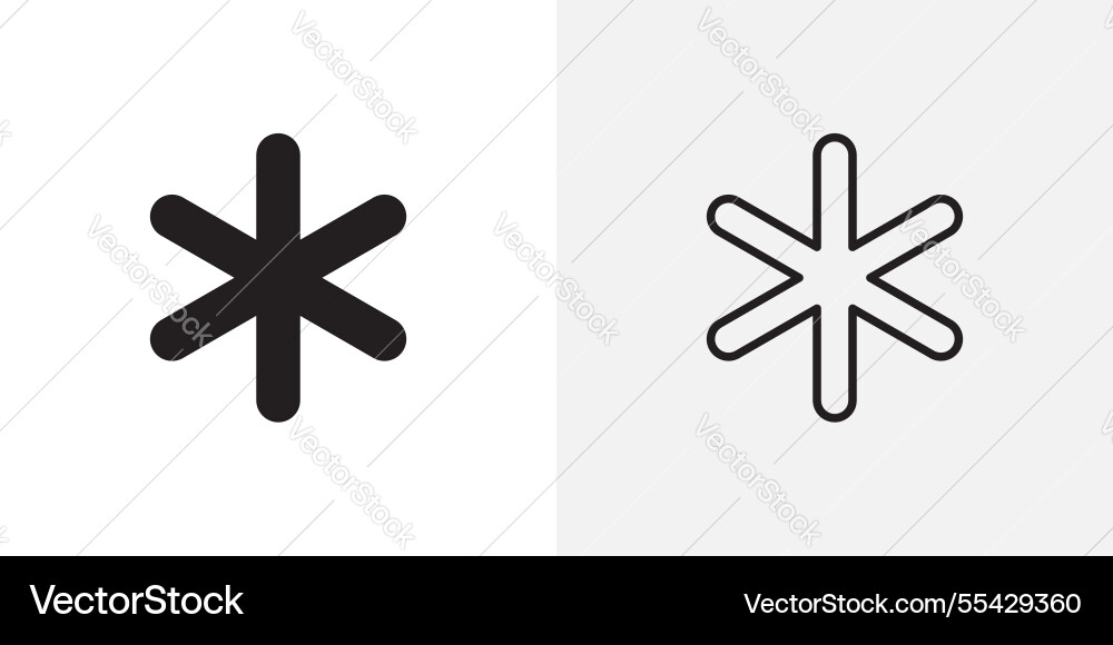Asterisk icons pack for apps and ui ux desigs Asterisk icons pack for apps and ui ux desigs vector image