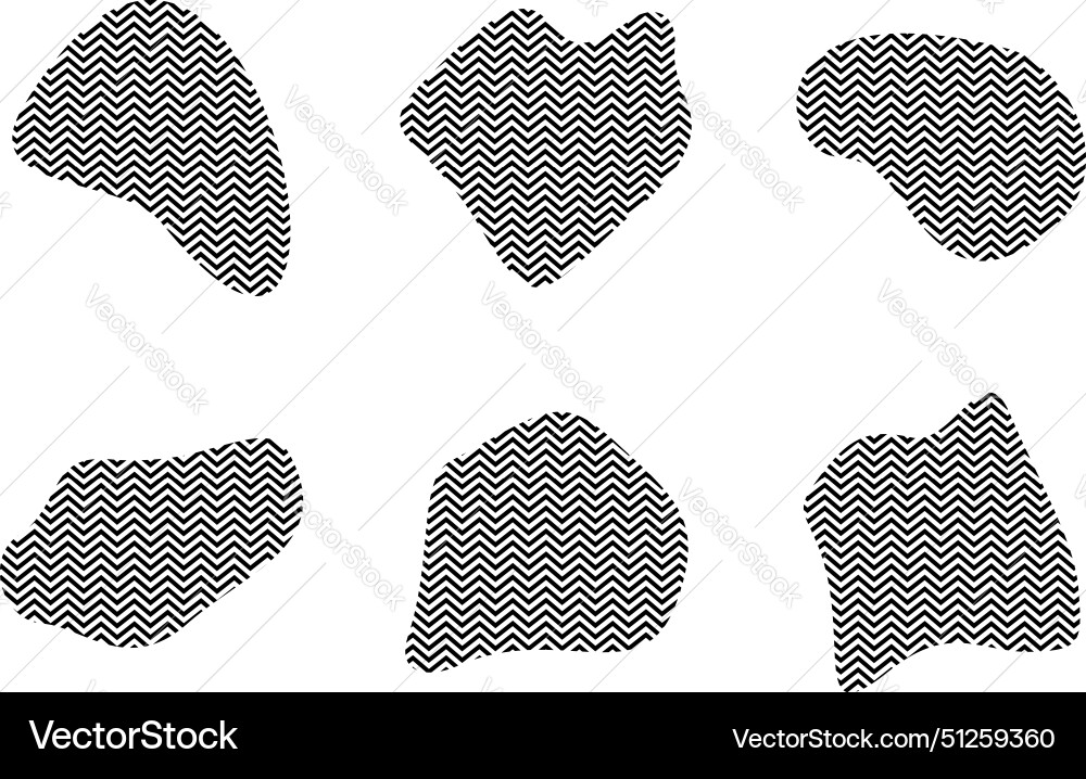 Blobs Fluid Formen mit zick zag Streifen Piktogramm Blobs Fluid Formen mit zick zag Streifen Piktogramm vektorbild