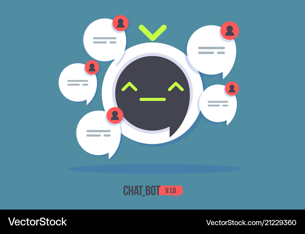 Cute robot icon with speech bubble support service Cute robot icon with speech bubble support service vector image