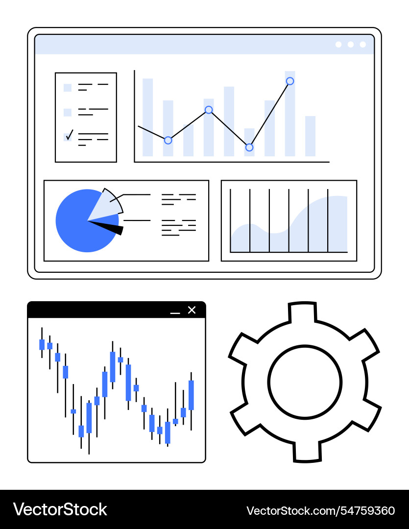 Dashboard with financial and statistical data Dashboard with financial and statistical data vector image