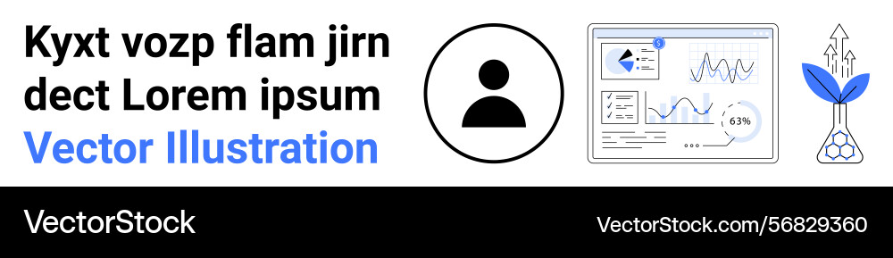 Data analytics and growth icons with user profile Data analytics and growth icons with user profile vector image