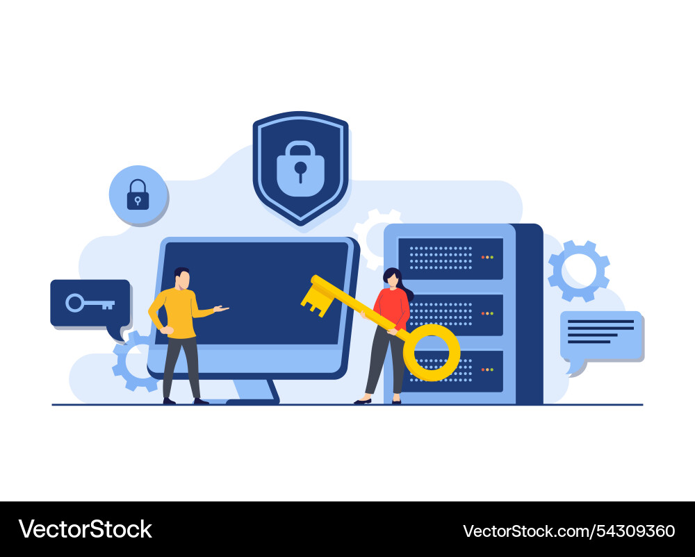 Database protection cyber security Vector Image