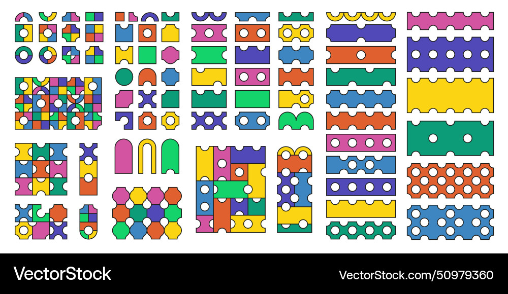 Geometric abstract shapes constructor designer Vector Image