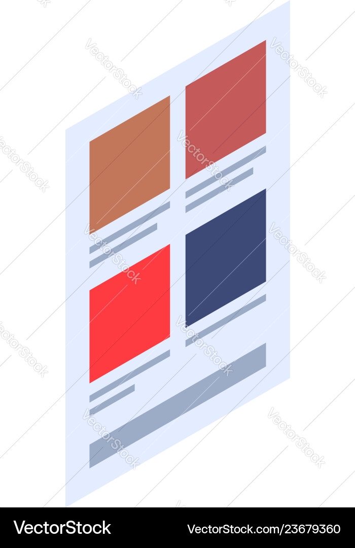 Isometric Menu Web Page Icon vector image