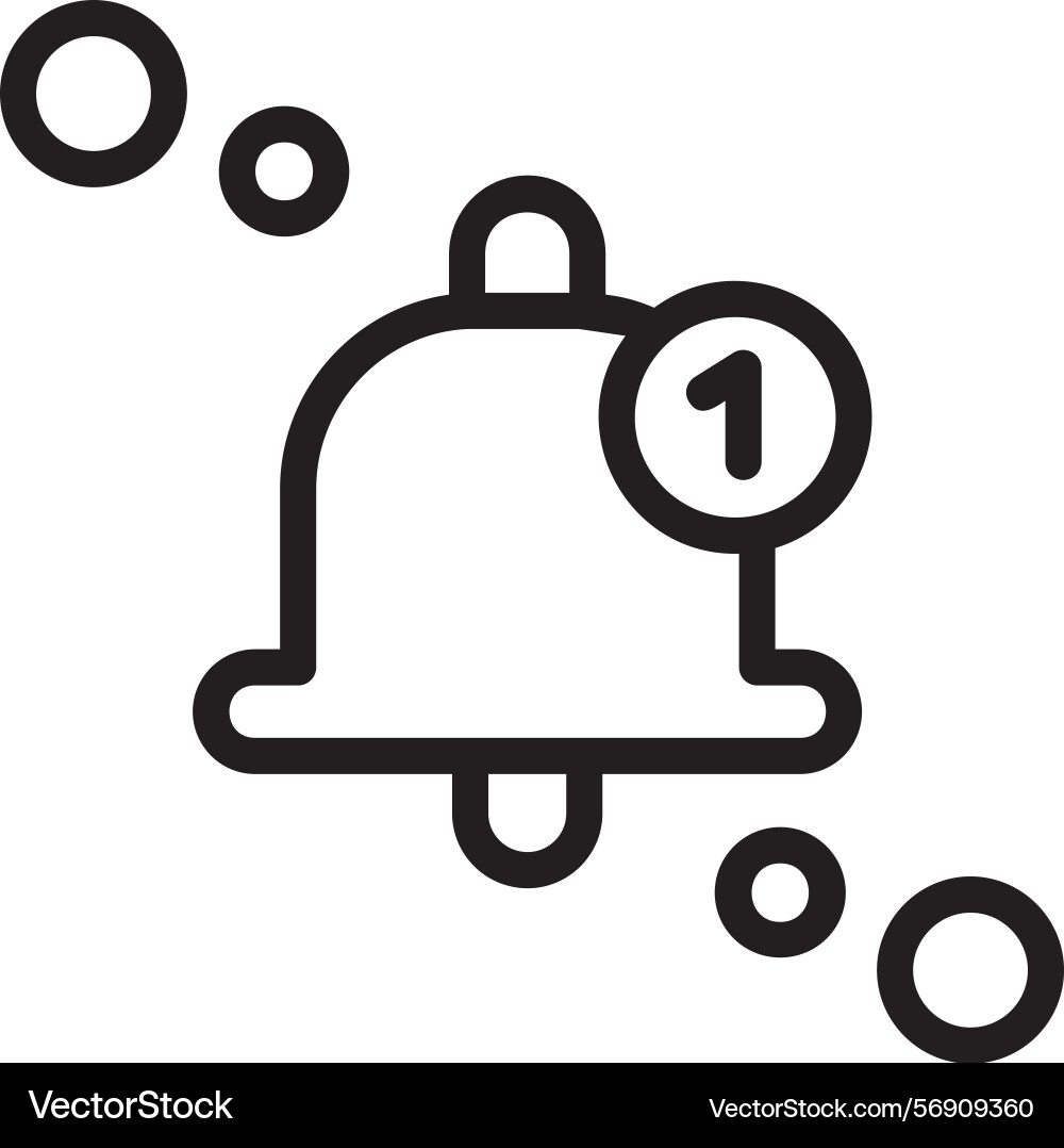 Notifications linear style icon design vector image
