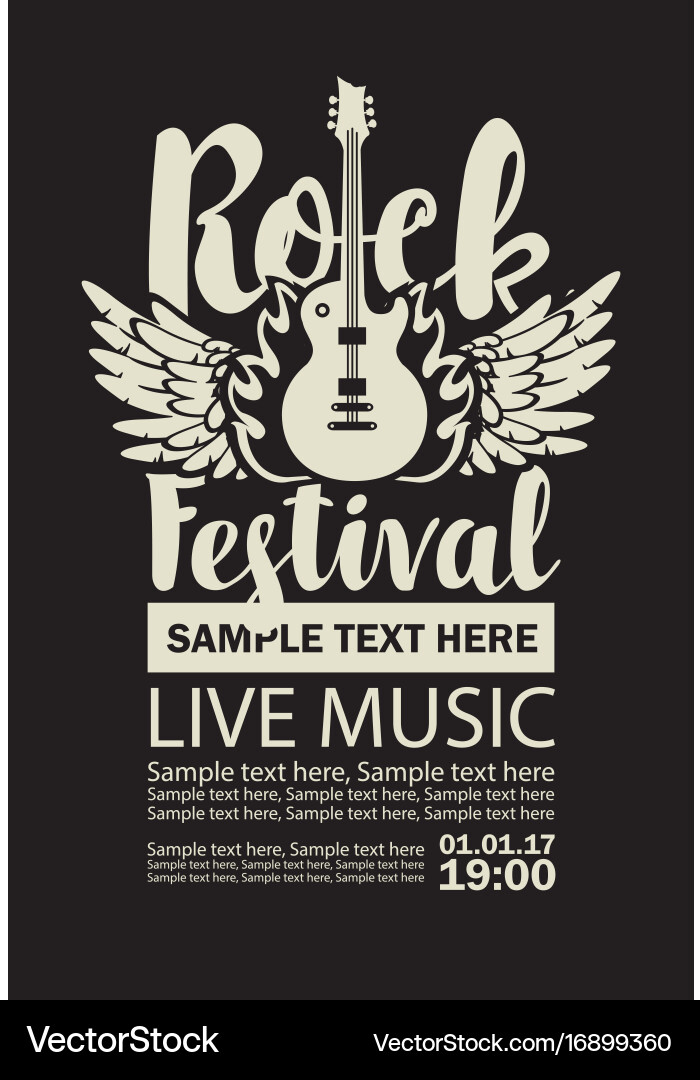 Rock Festival Live Music Banner Vector Image