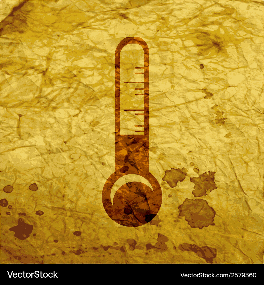 Thermometer flat modern web button and space Vector Image