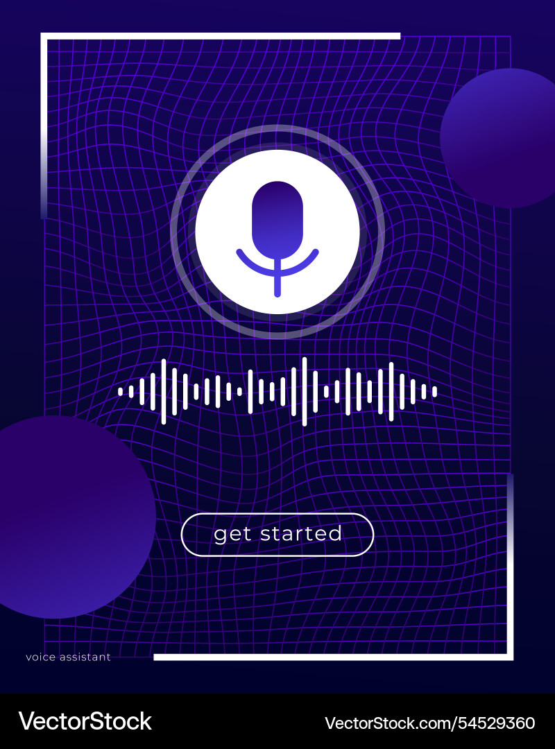 Voice assistant interface design ui template vector image