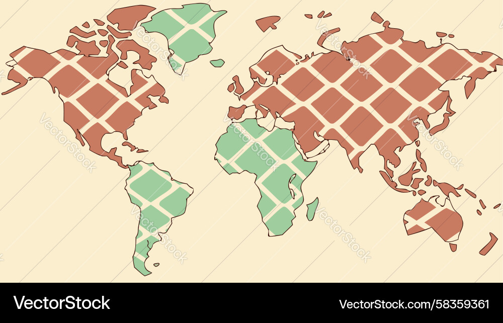 Abstract World Map Pattern Vector Image
