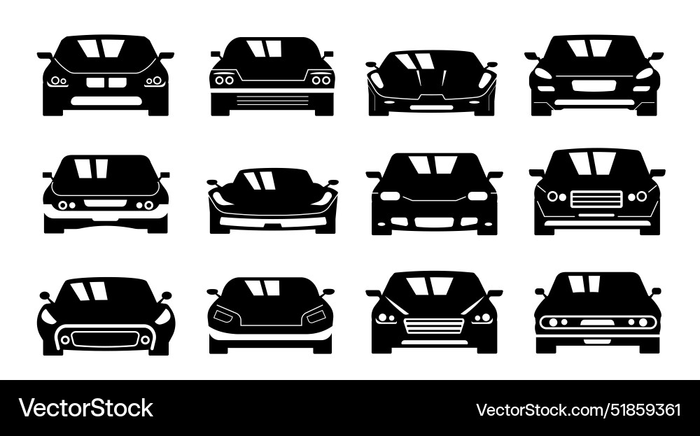 Auto vorne schwarz Ikone Fahrzeug Seitenansicht Silhouette Auto vorne schwarz Ikone Fahrzeug Seitenansicht Silhouette vektorbild