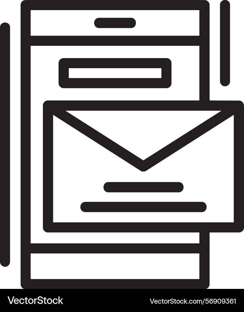 Email linear style icon design Vector Image