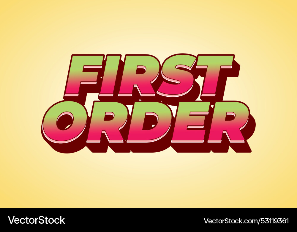 First order text effect in 3d style with modern First order text effect in 3d style with modern Vector Image