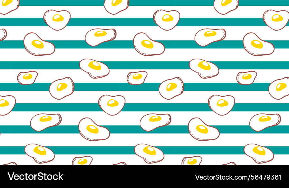 Fried eggs seamless pattern with horizontal lines Fried eggs seamless pattern with horizontal lines vector image