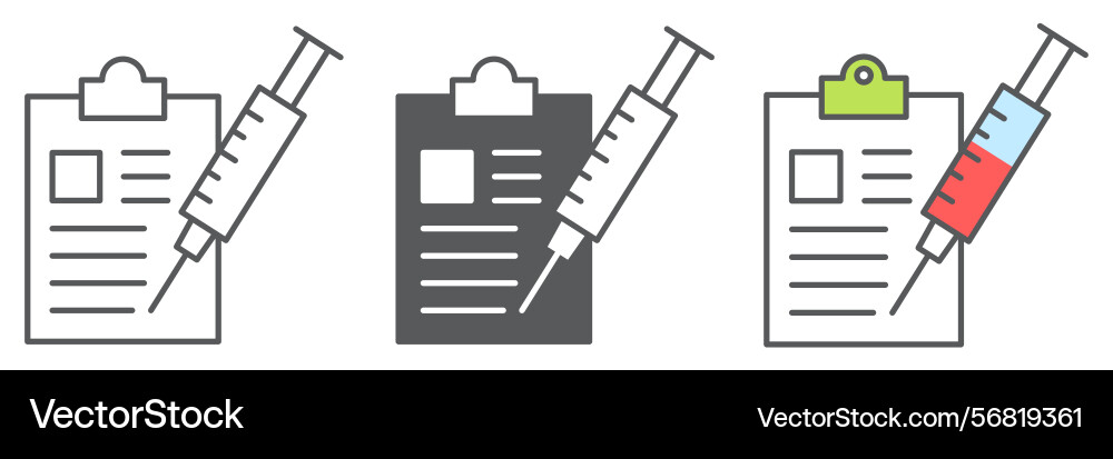 Immunization program icon collection vaccine Immunization program icon collection vaccine vector image