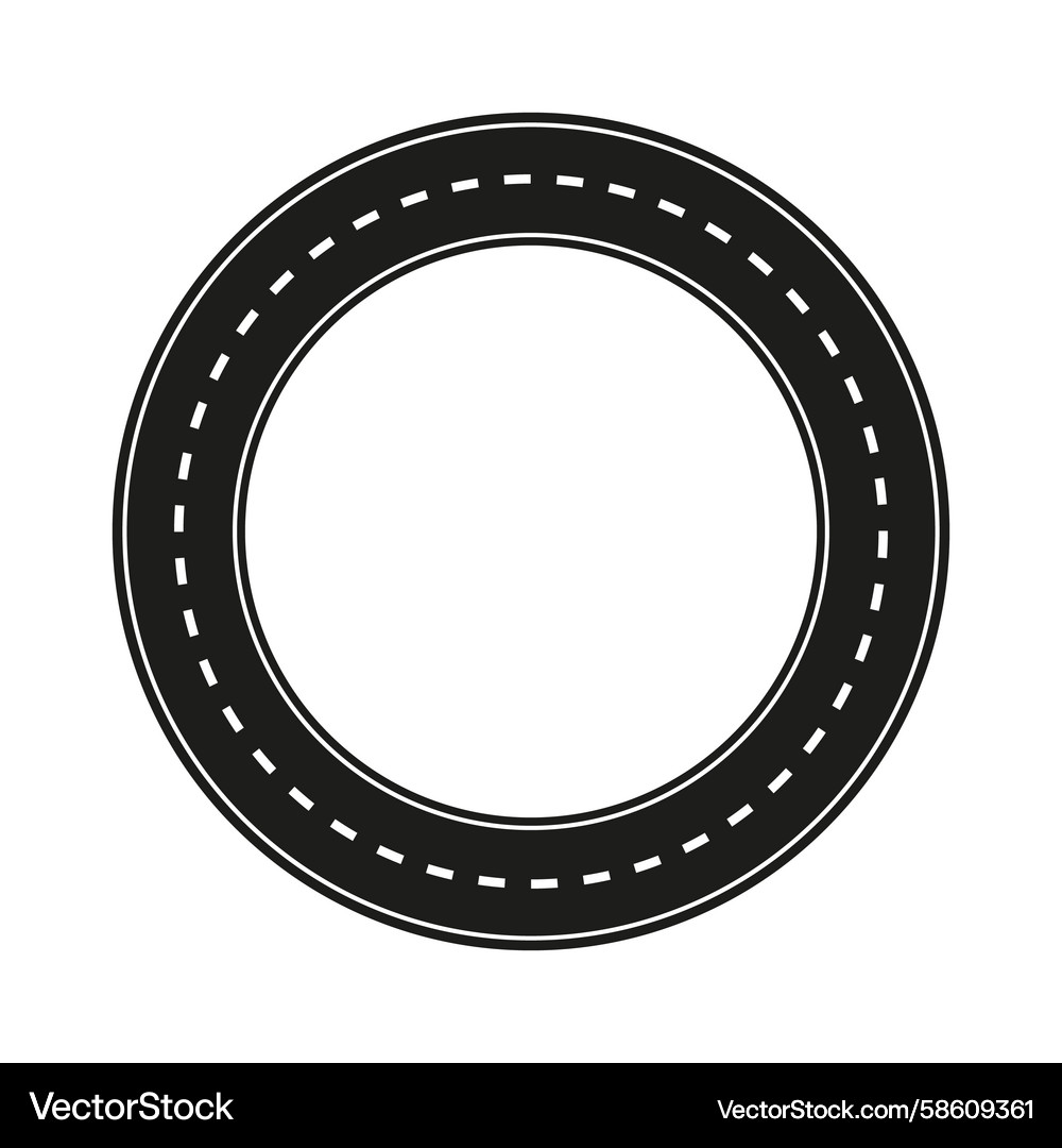 Road circle dashed line marking traffic and path Vector Image