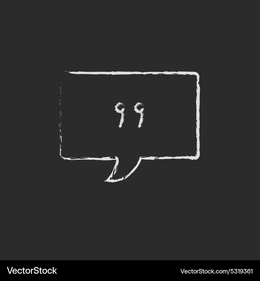 Speech square with comma drawn in chalk Vector Image