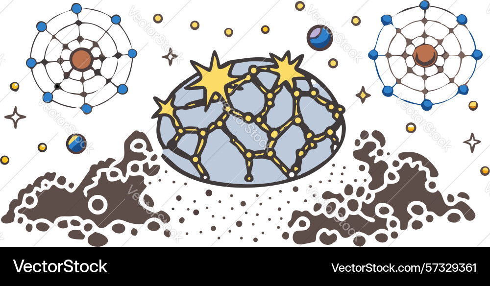 Stellar mining extracting resources from a cosmic vector image