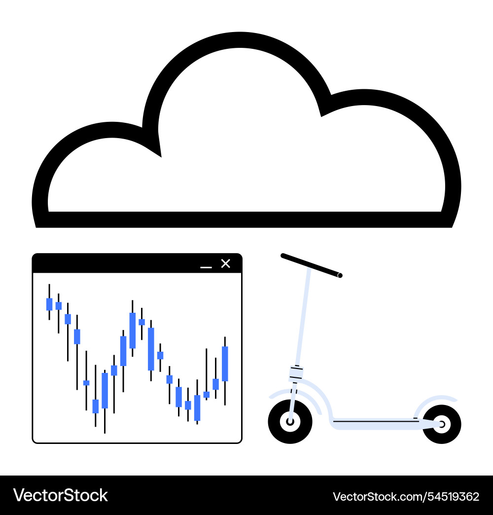 Cloud storage with data analysis screen Vector Image