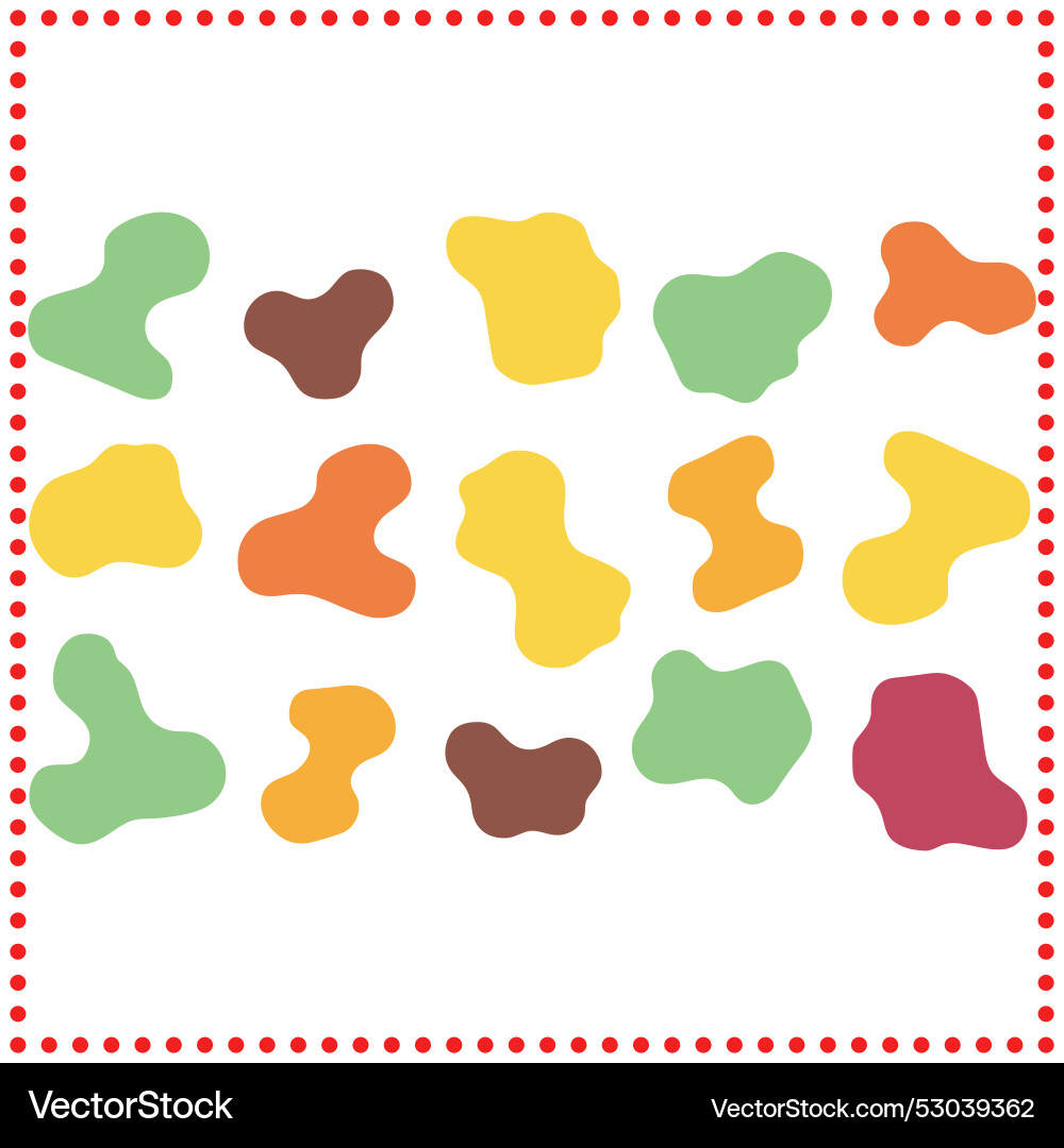 Collection of fluid blob shapes with abstract Vector Image