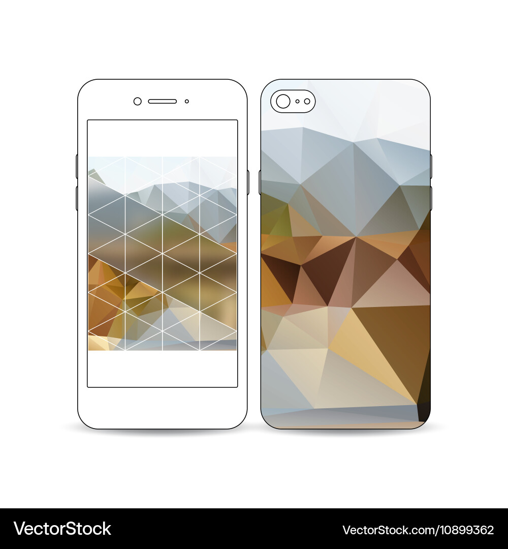 Mobile smartphone with an example of the screen vector image