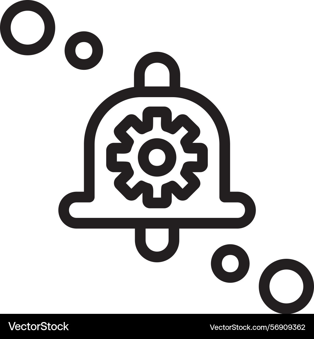 Notification settings linear style icon design vector image