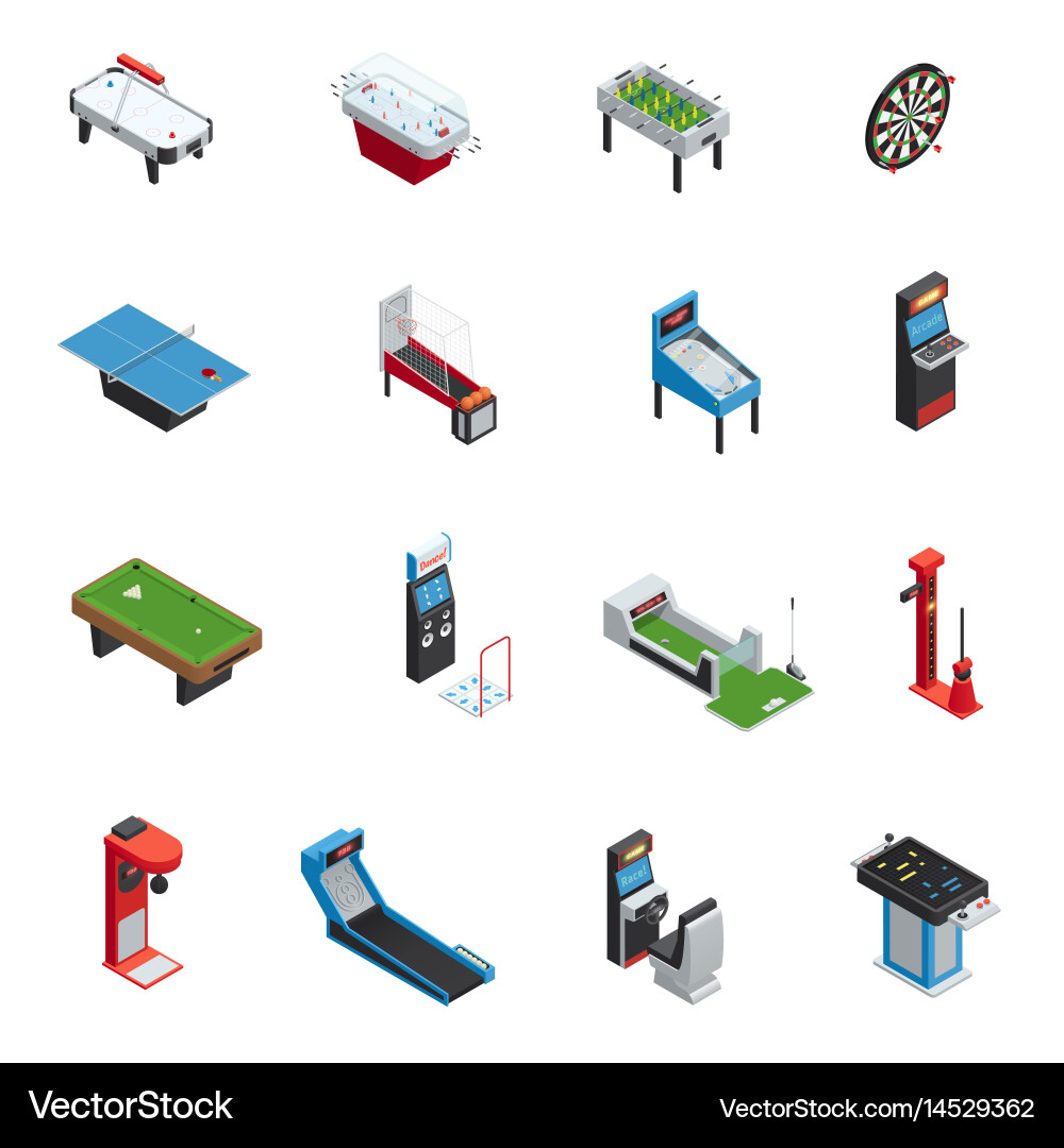 Table games game machine icon set Vector Image