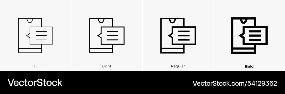Texting icon thin light regular and bold style Texting icon thin light regular and bold style vector image
