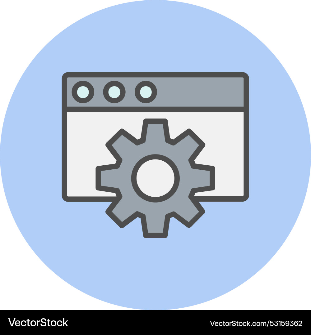 Web setting line filled circle icon Vector Image